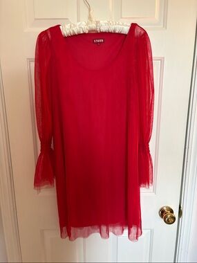 Staud Flowy Red Dress - Small